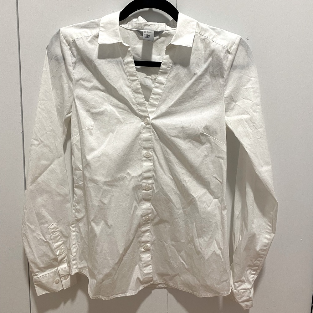 Size 2 H&M white button down long sleeve